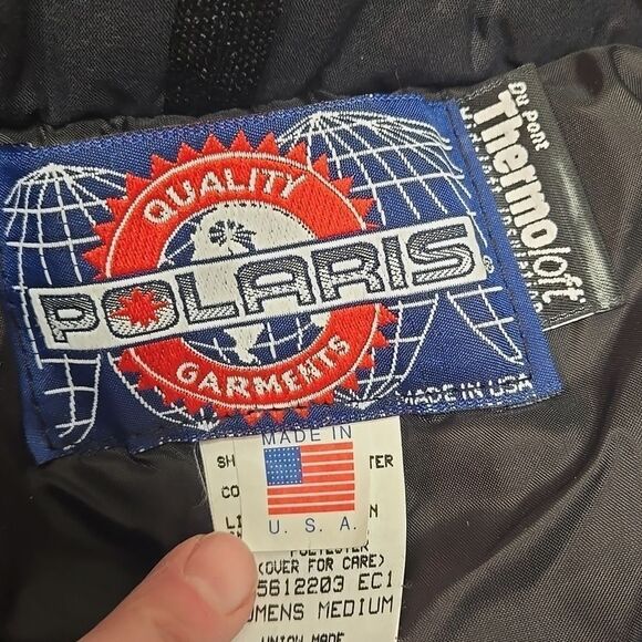 Vintage Polaris ski snow Snowmobile jacket insulated, blue purple metallic med - Picture 4 of 16